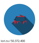 Alpinist Crampon Icon. Flat Circle Stencil Design With Long Shadow. Vector Illustration. Стоковая иллюстрация, агентство Ingram Publishing / Фотобанк Лори
