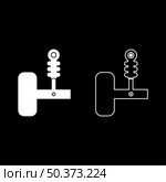 Automotive suspension shock absorber air spring car auto part set icon white color vector illustration image simple solid fill outline contour line thin flat style. Automotive suspension shock absorber air spring car auto part set icon white color vector illustration image solid fill outline contour line thin flat style. Стоковая иллюстрация, агентство Ingram Publishing / Фотобанк Лори