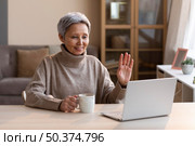 senior woman video conferencing. Стоковое фото, агентство Ingram Publishing / Фотобанк Лори