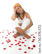Beautiful woman meditating . Стоковое фото, агентство Ingram Publishing / Фотобанк Лори