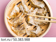 close up dumpling chopsticks. Стоковое фото, агентство Ingram Publishing / Фотобанк Лори