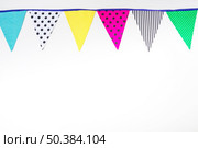 colorful bunting flags white background. Стоковое фото, агентство Ingram Publishing / Фотобанк Лори
