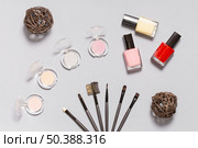 set applicators near decorative cosmetics. Стоковое фото, агентство Ingram Publishing / Фотобанк Лори