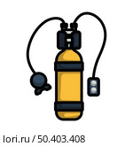 Icon Of Scuba. Editable Bold Outline With Color Fill Design. Vector Illustration. Стоковая иллюстрация, агентство Ingram Publishing / Фотобанк Лори