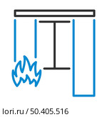 Home Fire Icon. Editable Bold Outline With Color Fill Design. Vector Illustration. Стоковая иллюстрация, агентство Ingram Publishing / Фотобанк Лори