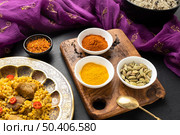 high angle indian food spices. Стоковое фото, агентство Ingram Publishing / Фотобанк Лори