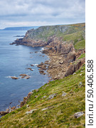 The coastline of the Mayon cliff at the end of the Penwith peninsula. Cornwall. England. GB (2009 год). Стоковое фото, фотограф Сергей Пристяжнюк (Serg Zastavkin) / Фотобанк Лори