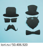 paper cutouts gentlemen hats. Стоковое фото, агентство Ingram Publishing / Фотобанк Лори
