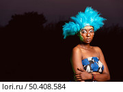 portrait woman night carnival. Стоковое фото, агентство Ingram Publishing / Фотобанк Лори