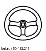 Icon Of Steering Wheel. Bold outline design with editable stroke width. Vector Illustration. Стоковая иллюстрация, агентство Ingram Publishing / Фотобанк Лори