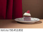 delicious raspberry cupcake plate. Стоковое фото, агентство Ingram Publishing / Фотобанк Лори