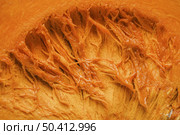 flat lay pumpkin insides background. Стоковое фото, агентство Ingram Publishing / Фотобанк Лори