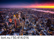 Top view of New York City, Tilt and Shift Blur. Стоковое фото, агентство Ingram Publishing / Фотобанк Лори