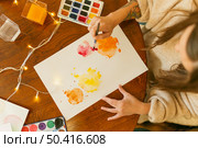 top view abstract paint color palette. Стоковое фото, агентство Ingram Publishing / Фотобанк Лори