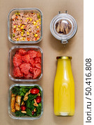 top view tuna vegetables fruits. Стоковое фото, агентство Ingram Publishing / Фотобанк Лори