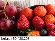 close up bowl with fruits grapes. Стоковое фото, агентство Ingram Publishing / Фотобанк Лори