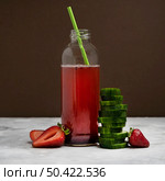tasty strawberry cucumber drink. Стоковое фото, агентство Ingram Publishing / Фотобанк Лори