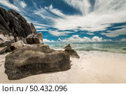 Beautiful beach Anse Source D’argent in Praslin, Seychelles. Стоковое фото, агентство Ingram Publishing / Фотобанк Лори