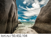 Beautiful beach Anse Source D’argent in Praslin, Seychelles. Стоковое фото, агентство Ingram Publishing / Фотобанк Лори