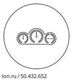 Dashboard car panel speed display with gauge icon in circle round black color vector illustration image outline contour line thin style simple. Dashboard car panel speed display with gauge icon in circle round black color vector illustration image outline contour line thin style. Стоковая иллюстрация, агентство Ingram Publishing / Фотобанк Лори