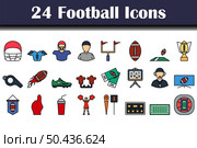 Football Icon Set. Editable Bold Outline With Color Fill Design. Vector Illustration. Стоковая иллюстрация, агентство Ingram Publishing / Фотобанк Лори
