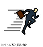 Icon Of Accelerating Businessman. Editable Bold Outline With Color Fill Design. Vector Illustration. Стоковая иллюстрация, агентство Ingram Publishing / Фотобанк Лори