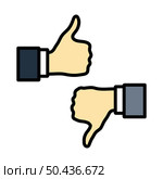 Icon Of Like And Dislike. Editable Bold Outline With Color Fill Design. Vector Illustration. Стоковая иллюстрация, агентство Ingram Publishing / Фотобанк Лори