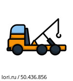 Car Towing Truck Icon. Editable Bold Outline With Color Fill Design. Vector Illustration. Стоковая иллюстрация, агентство Ingram Publishing / Фотобанк Лори