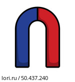 Magnet Icon. Editable Bold Outline With Color Fill Design. Vector Illustration. Стоковая иллюстрация, агентство Ingram Publishing / Фотобанк Лори