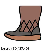 Woman Fluffy Boot Icon. Editable Bold Outline With Color Fill Design. Vector Illustration. Стоковая иллюстрация, агентство Ingram Publishing / Фотобанк Лори