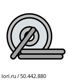 Icon Of Barbell Disks. Editable Bold Outline With Color Fill Design. Vector Illustration. Стоковая иллюстрация, агентство Ingram Publishing / Фотобанк Лори