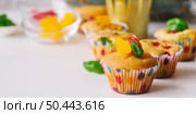 epiphany day desserts table with copy space. Стоковое фото, агентство Ingram Publishing / Фотобанк Лори