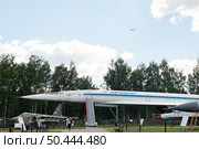 Советский сверхзвуковой пассажирский самолёт Туполев Ту - 144 в музее в Монино, Московская область, Россия (2024 год). Редакционное фото, фотограф Дмитрий Заруднев / Фотобанк Лори