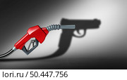 Oil as a weapon or energy weaponization and weaponized gas Gas as a the fueling station or economic challenge of rising fuel prices and gasoline increase as crude petroleum and fossil fuels with 3D illustration elements. Стоковое фото, агентство Ingram Publishing / Фотобанк Лори