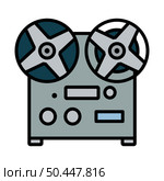 Reel Tape Recorder Icon. Editable Bold Outline With Color Fill Design. Vector Illustration. Стоковая иллюстрация, агентство Ingram Publishing / Фотобанк Лори