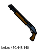 Pump-action Shotgun Icon. Editable Bold Outline With Color Fill Design. Vector Illustration. Стоковая иллюстрация, агентство Ingram Publishing / Фотобанк Лори