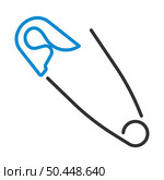Tailor Safety Pin Icon. Editable Bold Outline With Color Fill Design. Vector Illustration. Стоковая иллюстрация, агентство Ingram Publishing / Фотобанк Лори