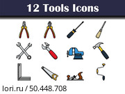 Tools Icon Set. Editable Bold Outline With Color Fill Design. Vector Illustration. Стоковая иллюстрация, агентство Ingram Publishing / Фотобанк Лори