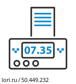 Taxi Meter With Receipt Icon. Editable Bold Outline With Color Fill Design. Vector Illustration. Стоковая иллюстрация, агентство Ingram Publishing / Фотобанк Лори