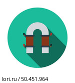 Electric Magnet Icon. Flat Circle Stencil Design With Long Shadow. Vector Illustration. Стоковая иллюстрация, агентство Ingram Publishing / Фотобанк Лори