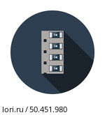 Diode Smd Component Tape Icon. Flat Circle Stencil Design With Long Shadow. Vector Illustration. Стоковая иллюстрация, агентство Ingram Publishing / Фотобанк Лори