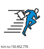 Icon Of Accelerating Businessman. Editable Bold Outline With Color Fill Design. Vector Illustration. Стоковая иллюстрация, агентство Ingram Publishing / Фотобанк Лори