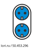 AC Splitter Icon. Editable Bold Outline With Color Fill Design. Vector Illustration. Стоковая иллюстрация, агентство Ingram Publishing / Фотобанк Лори