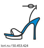 Woman High Heel Sandal Icon. Editable Bold Outline With Color Fill Design. Vector Illustration. Стоковая иллюстрация, агентство Ingram Publishing / Фотобанк Лори