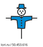 Scarecrow Icon. Editable Bold Outline With Color Fill Design. Vector Illustration. Стоковая иллюстрация, агентство Ingram Publishing / Фотобанк Лори