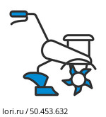 Garden Tiller Icon. Editable Bold Outline With Color Fill Design. Vector Illustration. Стоковая иллюстрация, агентство Ingram Publishing / Фотобанк Лори