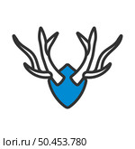 Icon Of Deer’s Antlers. Editable Bold Outline With Color Fill Design. Vector Illustration. Стоковая иллюстрация, агентство Ingram Publishing / Фотобанк Лори