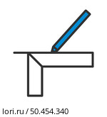 Pencil Line With Scale Icon. Editable Bold Outline With Color Fill Design. Vector Illustration. Стоковая иллюстрация, агентство Ingram Publishing / Фотобанк Лори