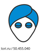 Woman Head With Moisturizing Mask Icon. Editable Bold Outline With Color Fill Design. Vector Illustration. Стоковая иллюстрация, агентство Ingram Publishing / Фотобанк Лори