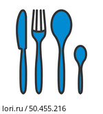 Silverware Set Icon. Editable Bold Outline With Color Fill Design. Vector Illustration. Стоковая иллюстрация, агентство Ingram Publishing / Фотобанк Лори